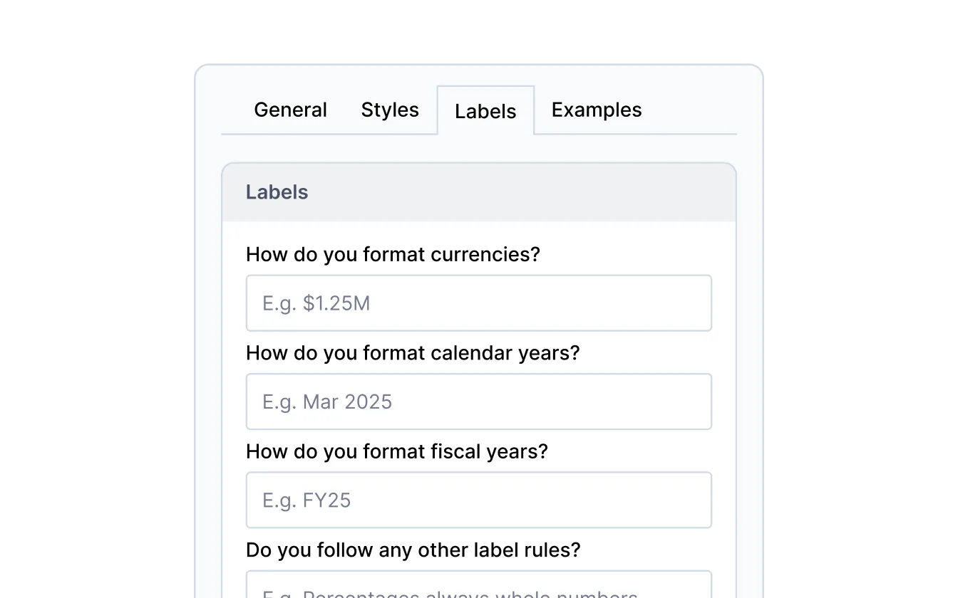 SlideBrain brand profile and standards settings