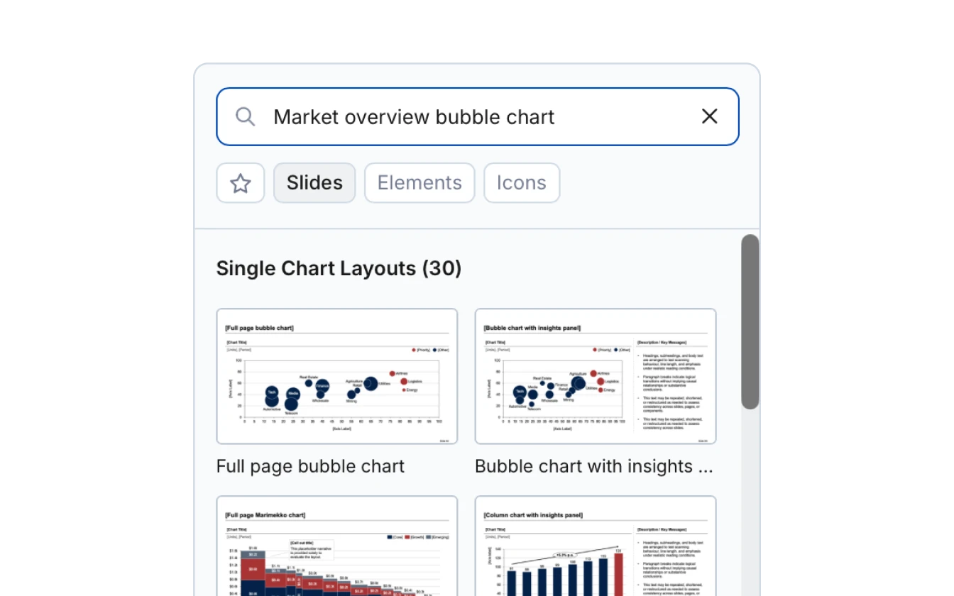 Searching the SlideBrain component library