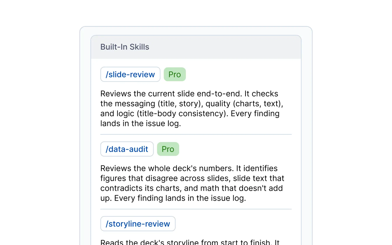 Running a SlideBrain AI skill from chat